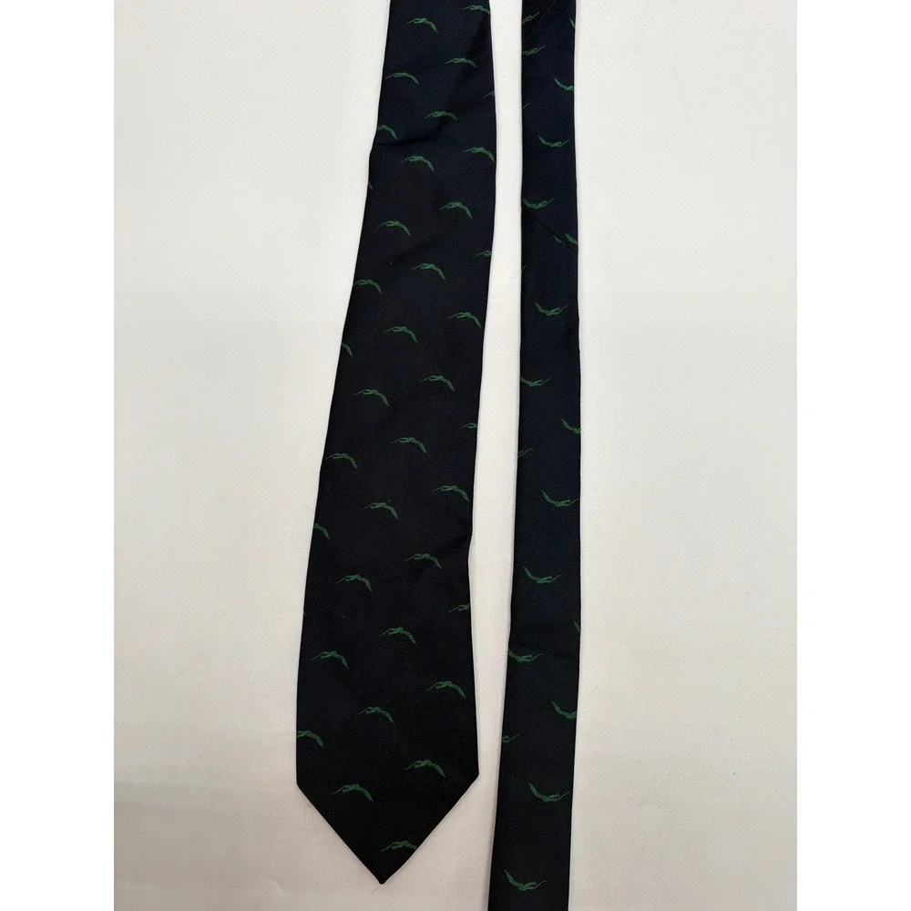 Robert Talbott H Gladstone Mens Navy Blue Green Embroidered Silk Blend Tie 57in